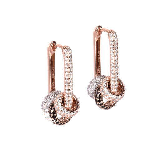 Metropolitan Glow White ZC L Rolling Charm Earrings